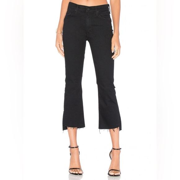 NWT - MOTHER Insider Crop Step Fray Jeans Black Not Guilty Size 26 - Picture 5 of 6